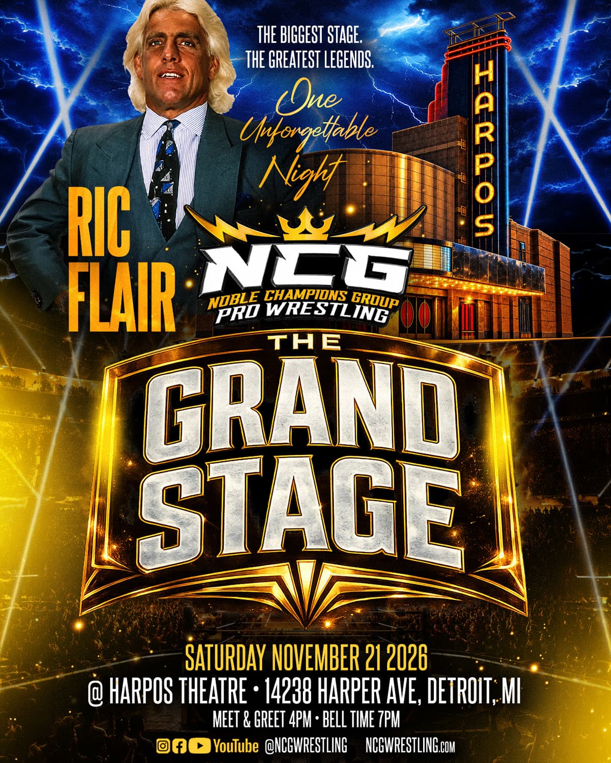 NCG PRESENTS: THE GRAND STAGE featuring RIC FLAIR poster